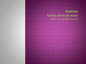 Kamran Kardan University Kabul Email kamranuniyahoo com JOURNAL