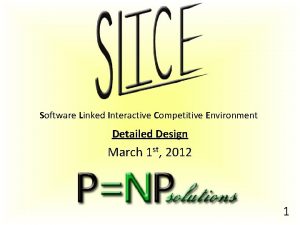 Title Software Linked Interactive Competitive Environment Detailed Design