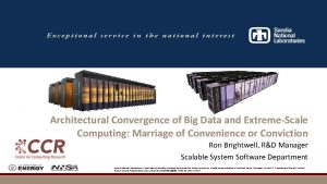 Architectural Convergence of Big Data and ExtremeScale Computing