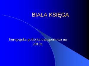 BIAA KSIGA Europejska polityka transportowa na 2010 r