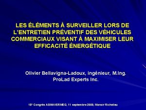 LES LMENTS SURVEILLER LORS DE LENTRETIEN PRVENTIF DES