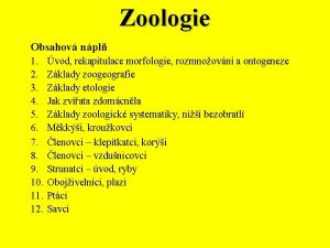 Zoologie Obsahov npl 1 2 3 4 5