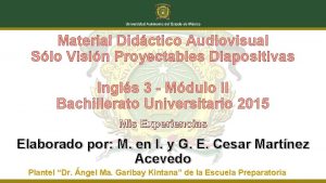 Material Didctico Audiovisual Slo Visin Proyectables Diapositivas Ingls