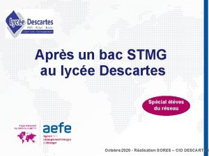 Aprs un bac STMG au lyce Descartes Spcial