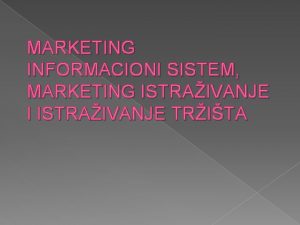 Marketing informacioni sistem