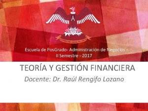 Escuela de Pos Grado Administracin de Negocios II