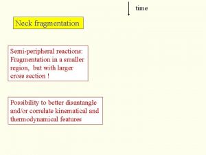 time Neck fragmentation Semiperipheral reactions Fragmentation in a