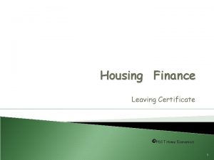 Housing Finance Leaving Certificate PDST Home Economics 1