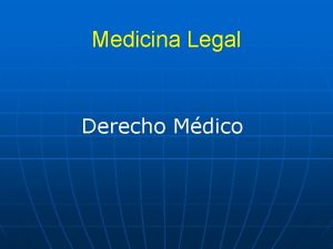 Medicina Legal Derecho Mdico Responsabilidad Profesional del Mdico