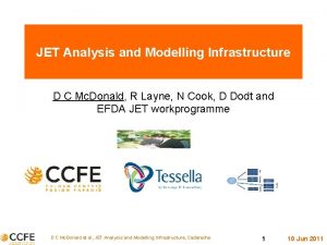 JET Analysis and Modelling Infrastructure D C Mc