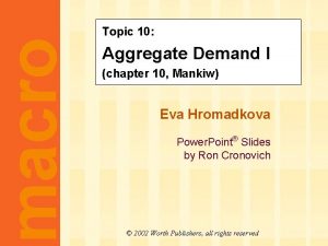 macro Topic 10 TEN CHAPTER Aggregate Demand II