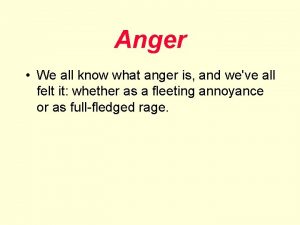 Nature of anger