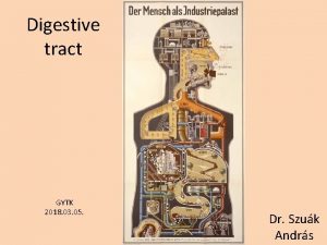 Digestive tract GYTK 2018 03 05 Dr Szuk