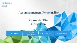 Guillaume SAES Accompagnement Personnalis Classe de TS 4