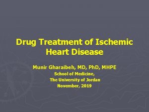 Drug Treatment of Ischemic Heart Disease Munir Gharaibeh