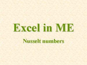 Excel in ME Nusselt numbers Loading an Addin