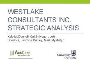 WESTLAKE CONSULTANTS INC STRATEGIC ANALYSIS Kyle Mc Donnell