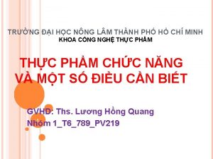TRNG I HC NNG L M THNH PH