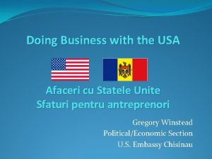 Doing Business with the USA Afaceri cu Statele