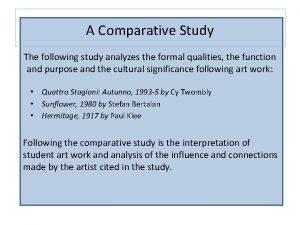 A Comparative Study The following study analyzes the