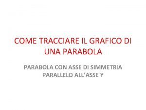 Come tracciare una parabola