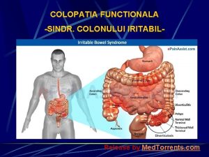 COLOPATIA FUNCTIONALA SINDR COLONULUI IRITABIL Release by Med