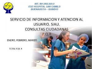 NIT 801 002 325 3 ESE HOSPITAL SAN