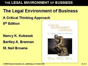 THE LEGAL ENVIRONMENT OF BUSINESS The Legal Environment