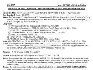 Mar 2005 doc IEEE 802 15 05 0130