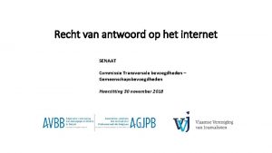 Recht van antwoord op het internet SENAAT Commissie