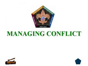 MANAGING CONFLICT Managing Conflict Finding common ground Providing