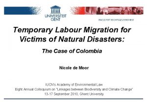 Temporary Labour Migration for Victims of Natural Disasters