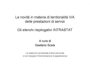 Le novit in materia di territorialit IVA delle