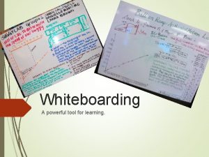 Whiteboarding A powerful tool for learning Whiteboarding is