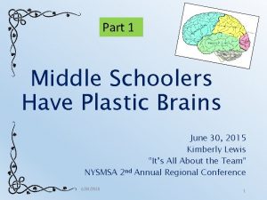 Part 1 Middle Schoolers Have Plastic Brains NYSMSA