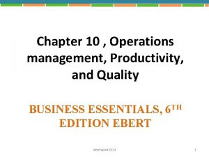 Operations management chapter 10
