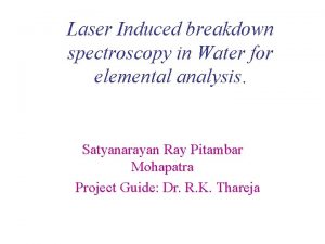 Laser Induced breakdown spectroscopy in Water for elemental