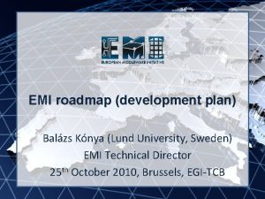 EMI INFSORI261611 EMI roadmap development plan Balzs Knya