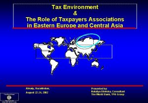 Tax Environment The Role of Taxpayers Associations in