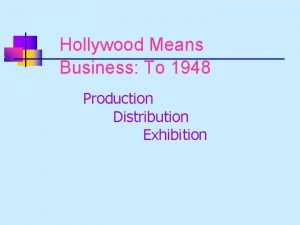 Hollywood Means Business To 1948 Production Distribution Exhibition