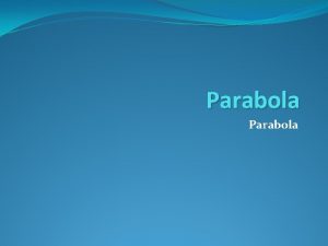 Parabola The general technique for graphing quadratics is