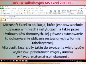 Arkusz kalkulacyjny MS Excel 2010 PL Microsoft Excel