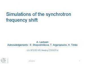 Simulations of the synchrotron frequency shift A Lasheen