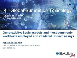 4 th Global Summit on Toxicology August 24