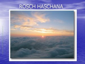 Rosch ha schana tov