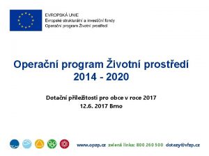 Operan program ivotn prosted 2014 2020 Dotan pleitosti