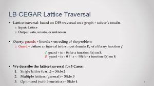 LBCEGAR Lattice Traversal Lattice traversal based on DFS