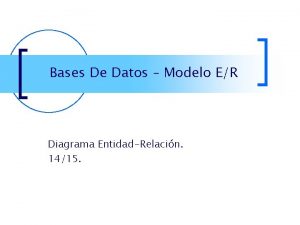Bases De Datos Modelo ER Diagrama EntidadRelacin 1415