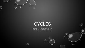 CYCLES GOH JING RONG 4 E WHAT IS