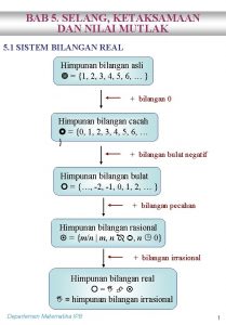 BAB 5 SELANG KETAKSAMAAN DAN NILAI MUTLAK 5